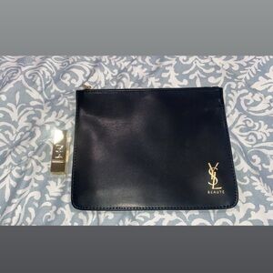 Yves Saint Laurent Black and Gold Cosmetic Pouch